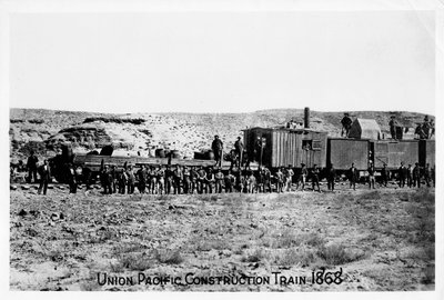 Bauzug auf der Union Pacific Railroad, USA, 1868 von Unbekannt