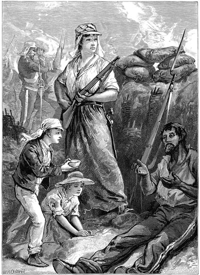 Verteidigung des Forts bei Futtegurh, Indischer Aufstand, 1857-1859 ca. 1895 von Unbekannt