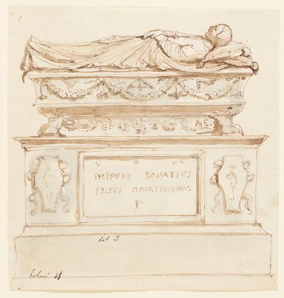 Entwurf für ein Grabdenkmal für Filippo Lovazzi von Unbekannt