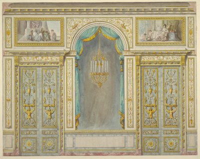 Entwurf für die Wanddekoration für Marie-Antoinettes Apartment im Schloss Fontainebleau von Unbekannt