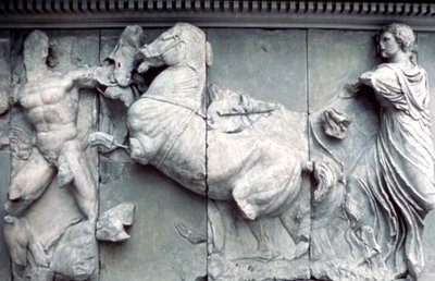 Detail vom Großen Fries des Pergamonaltars, 180-159 v. Chr. von Unbekannt