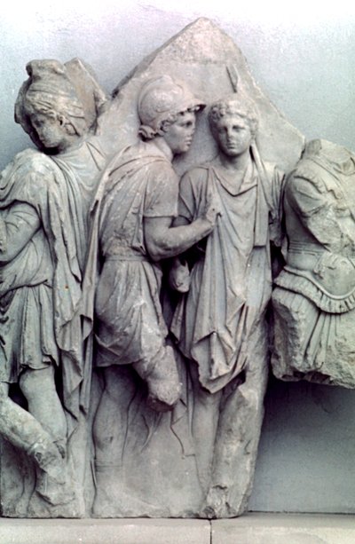 Detail vom Telephos-Fries des Pergamonaltars, 164-156 v. Chr. von Unbekannt