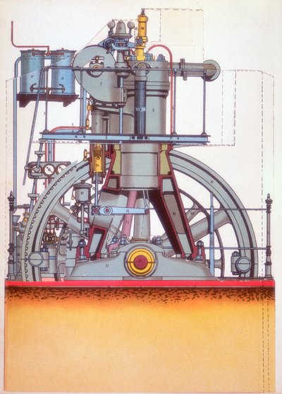 Dieselmotor: Verbrennungsmotor erfunden von Rudolph Diesel im Jahr 1897 c1910 von Unbekannt