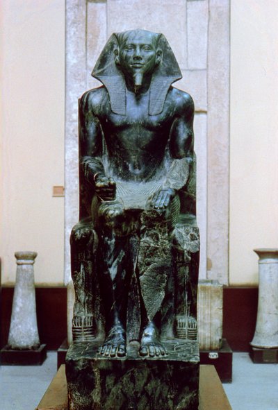 Dioritstatue des altägyptischen Pharaos Khafre, 26. Jahrhundert v. Chr. von Unbekannt