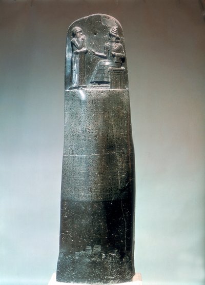 Dioritstele mit den Gesetzen von Hammurabi, 18. Jahrhundert v. Chr. von Unbekannt