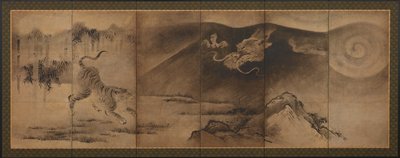 Drache und Tiger, Momoyama- oder Edo-Periode, 17. Jahrhundert von Unbekannt