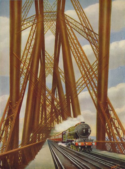 East Coast Express überquert die Forth Bridge, 1926 von Unbekannt