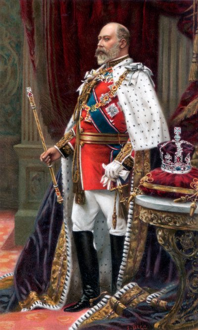 Edward VII. in vollen Krönungsroben, 1902 von Unbekannt