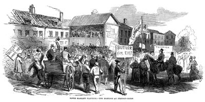 Wahlkampf in Stepney Green während der Tower Hamlets Wahl, London, 1852 von Unbekannt
