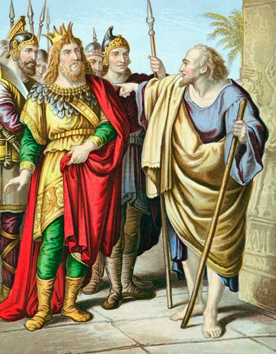 Elija, Prophet des Alten Testaments, tadelt Ahab, Mitte des 19. Jahrhunderts von Unbekannt