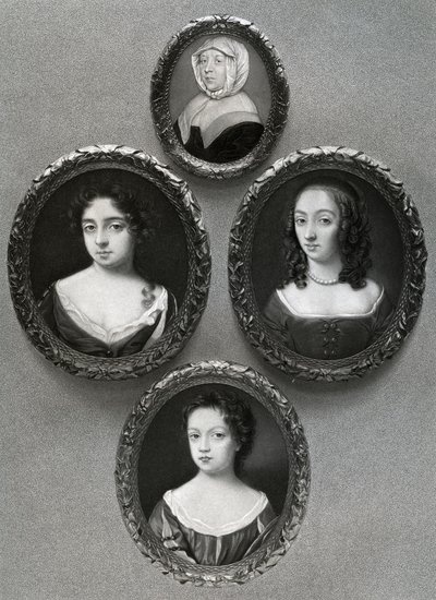 Elizabeth Cromwell, Mutter von Oliver Cromwell, und seine Töchter, Mary, Elizabeth und Bridget, 1899 von Unbekannt