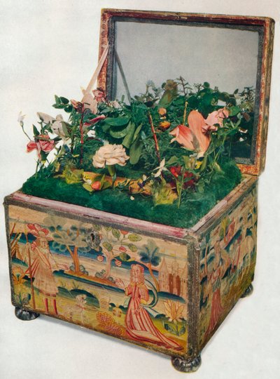Bestickte Schatulle, 17. Jahrhundert, 1929 von Unbekannt