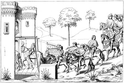Eingang des Oberherrn zur Turnierstätte, 15. Jahrhundert, 1849 von Unbekannt