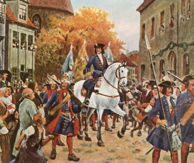 Einzug von Prinz Leopold I. in Dessau nach dem Spanischen Erbfolgekrieg, 1712 von Unbekannt