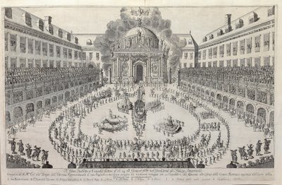 Reiterballett im Hof der Wiener Hofburg von Unbekannt