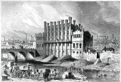 Außenansicht der Schlossmühle in Sheffield, 1886 von Unbekannt