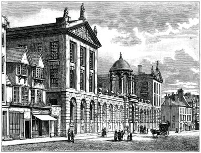 Fassade des Queens College, Universität Oxford von Unbekannt
