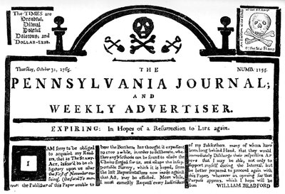 Faksimile des Pennsylvania Journal zum Stempelgesetz, 1765 um 1880 von Unbekannt
