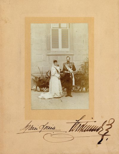 Ferdinand I. von Bulgarien mit seiner Frau Prinzessin Marie Louise von Bourbon-Parma, 1893 von Unbekannt