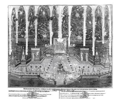 Feuerwerk anlässlich der Krönung von Anna Ioannovna am 30. April 1730, 1730 von Unbekannt