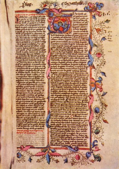 Erste Seite des Matthäus-Evangeliums, 15. Jahrhundert, 1943 von Unbekannt