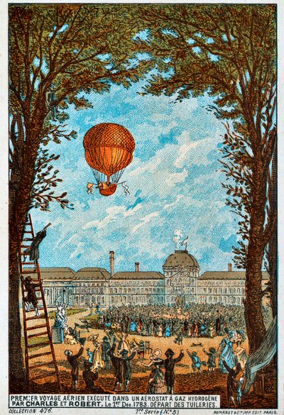 Erste Luftfahrt von Charles und Robert, Paris, Frankreich, 1783, 1890er Jahre von Unbekannt