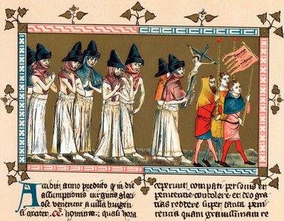 Geißler in der niederländischen Stadt Tournai Doornik, 1349 von Unbekannt