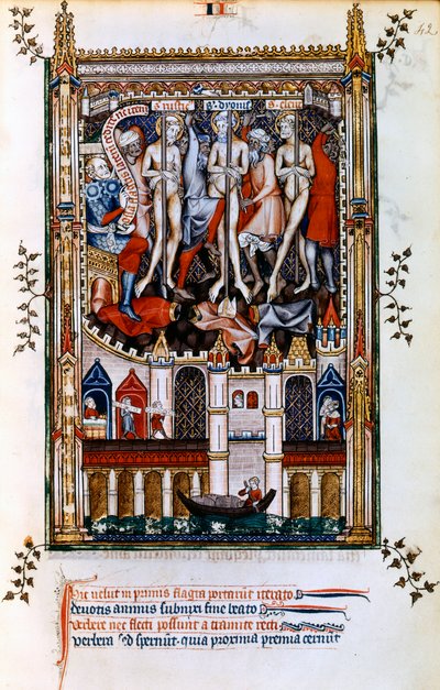 Geißelung von St. Denis, St. Rusticus und St. Eleutherius, 1317 von Unbekannt