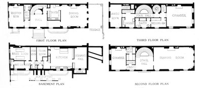 Grundrisse, Haus von Mrs. WK Vanderbilt, New York City, 1924 von Unbekannt