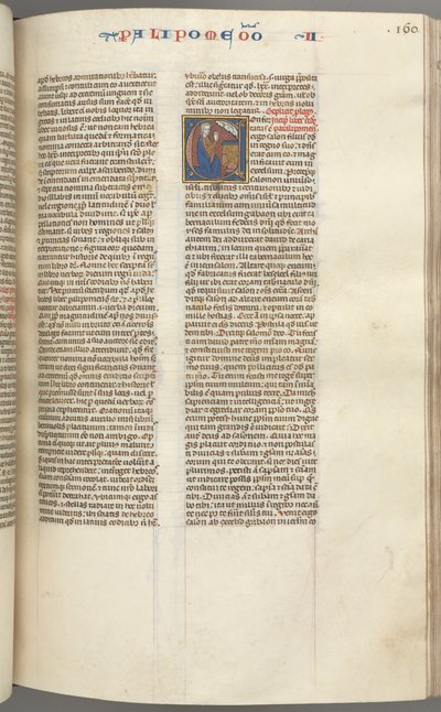 Fol. 160r, Chroniken II, historiierte Initiale C, Salomo kniet vor einem Altar und betet, ca. 127 von Unbekannt