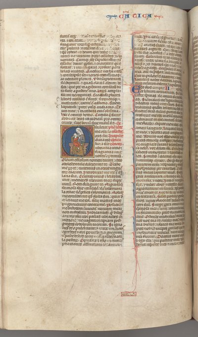 Fol. 249v, Hohelied, historisierte Initiale O, die Jungfrau und das Kind, ca. 1275-1300 von Unbekannt