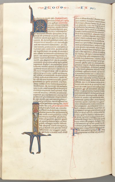 Fol. 476v, Jakobus, historisierte Initiale I, Jakobus mit einer Schriftrolle, ca. 1275-1300 von Unbekannt