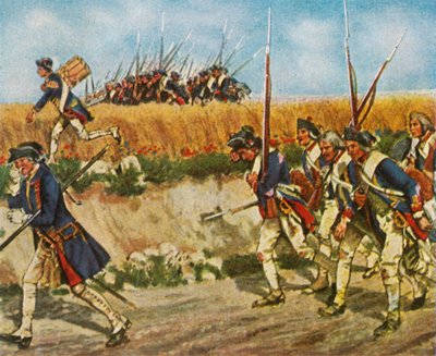 Erzwungener Marsch von Friedrichs Truppen von Mähren nach Küstrin, 1758 von Unbekannt