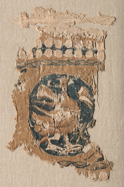 Fragment eines Wandbehangs mit Rundel und Bordüre, 800er-900er von Unbekannt