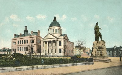 Freie Bibliothek Freie S Kirche & Wallace Statue - Aberdeen, 1900er Jahre von Unbekannt