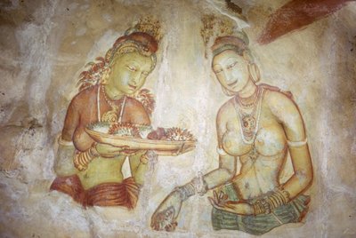 Fresko, Damen von Sigiriya, Sri Lanka von Unbekannt