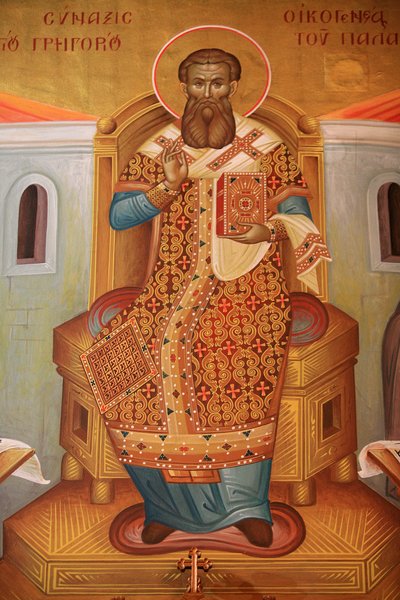 Fresko in der griechisch-orthodoxen Kirche des Heiligen Gregor Palamas, Thessaloniki, Griechenland von Unbekannt