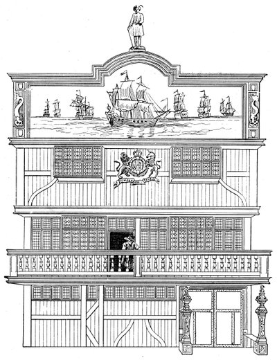 Vorderseite des alten East India House, London, 1894 von Unbekannt