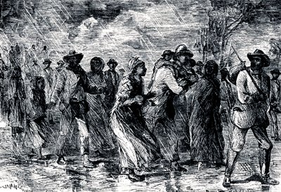 Flüchtige Sklaven fliehen von Maryland nach Delaware über die Underground Railroad, 1850-1851 von Unbekannt