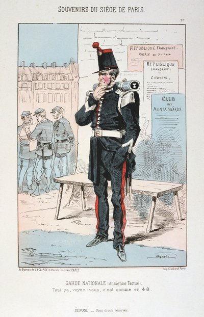 Garde Nationale alte Uniform, Belagerung von Paris, Deutsch-Französischer Krieg, 1870-1871 von Unbekannt