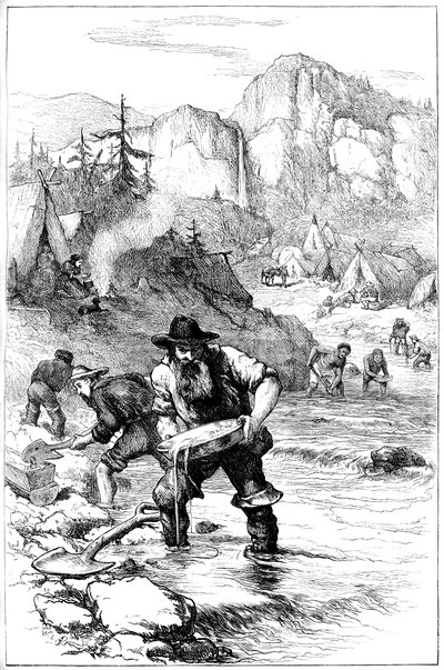Goldwäsche in Kalifornien, ca. 1840er, ca. 1880 von Unbekannt