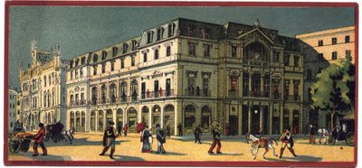 Grand Hotels: Außenansicht des Avenida Palace in Lissabon, Portugal - Karte einer Serie, die die Hotels der „Compagnie Internationale des Grands Hotels“ präsentiert, Ende 19.-Anfang 20. Jahrhundert von Unbekannt