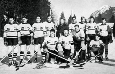 Eishockeyteam Großbritanniens, Olympische Winterspiele, Garmisch-Partenkirchen, Deutschland, 1936 von Unbekannt
