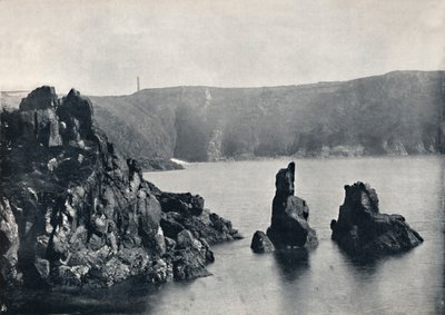 Guernsey - Moulin Huet Bay, mit den Hund- und Löwenfelsen, 1895 von Unbekannt