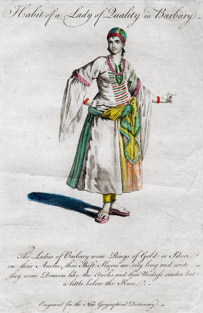 Kleidung einer Dame von Qualität in Barbary, 18.-19. Jahrhundert von Unbekannt