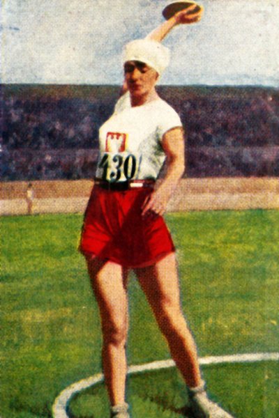 Halina Konopacka aus Polen, Weltmeisterin im Diskuswerfen, 1928 von Unbekannt