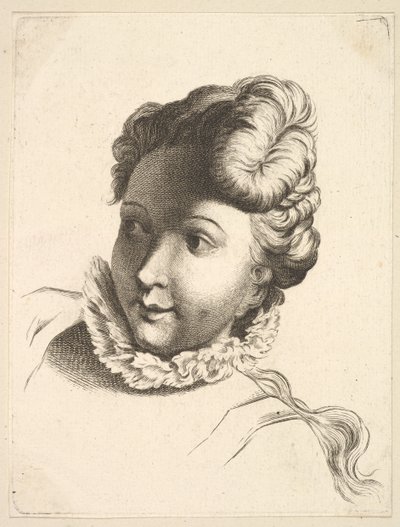 Kopf einer Frau mit Halskrause, aus Livre de Têtes Gravées d