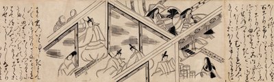 Herzblatt Aoi Kapitel aus Die Geschichte von Genji Genji monogatari, 16. Jahrhundert von Unbekannt