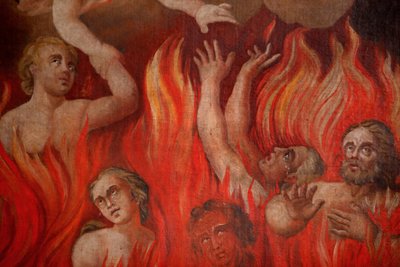 Höllenmalerei in der Kirche Saint-Nicolas de Veroce, Saint-Nicolas de Veroce, Frankreich von Unbekannt