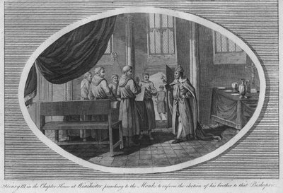 Heinrich III. im Kapitelsaal der Kathedrale von Winchester von Unbekannt